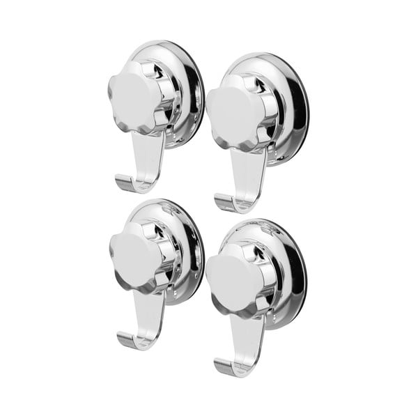 Ganci metallici autoportanti in set da 4 in argento Bestlock Bath - Compactor