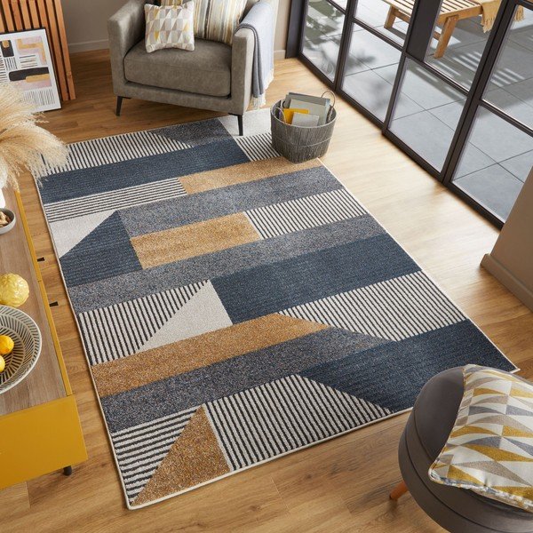 Tappeto giallo/blu 160x230 cm Brix - Flair Rugs-image-4