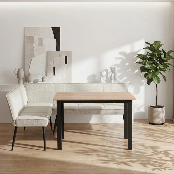 Panchina color crema in metallo/in imbottito Watford – Støraa-image-1