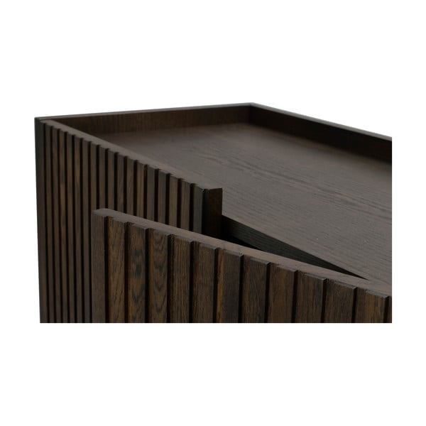 Cassettiera bassa marrone scuro in rovere 160x75 cm Halifax - Rowico-image-1