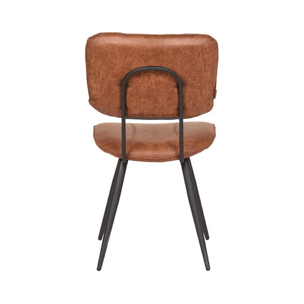 Set di 2 sedie da pranzo in pelle marrone cognac Fos - LABEL51-image-3