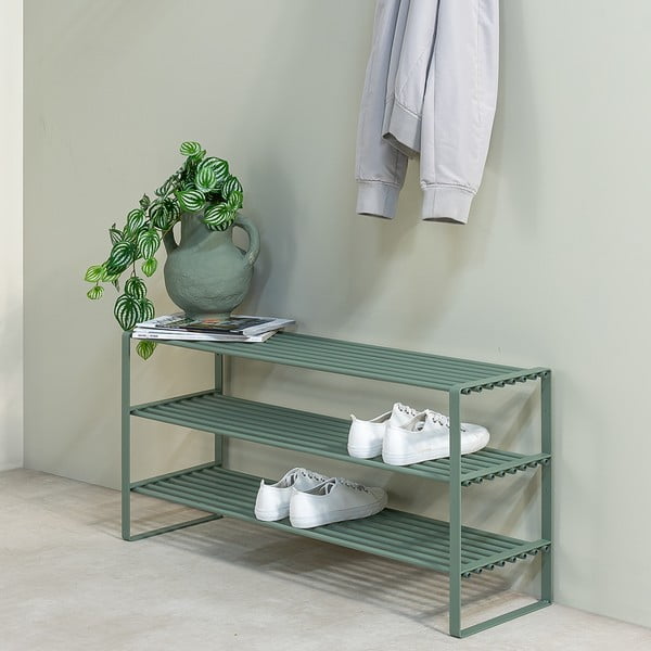 Scarpiera verde polveroso in metallo 100x48,5x29 cm Rex – Spinder Design-image-3