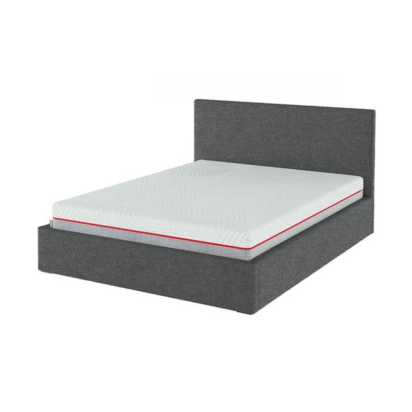 Letto matrimoniale imbottito color antracite con contenitore con rete inclusa 180x200 cm Bufo – MESONICA-image-3
