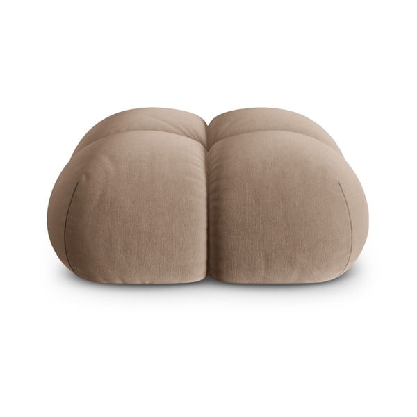 Poggiapiedi marrone con rivestimento in velluto Loretto – Cosmopolitan Design