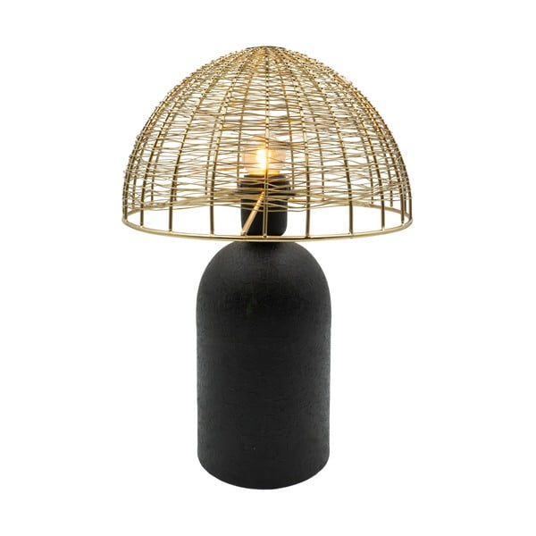 Lampada da tavolo in nero e oro (altezza 36 cm) - Antic Line
