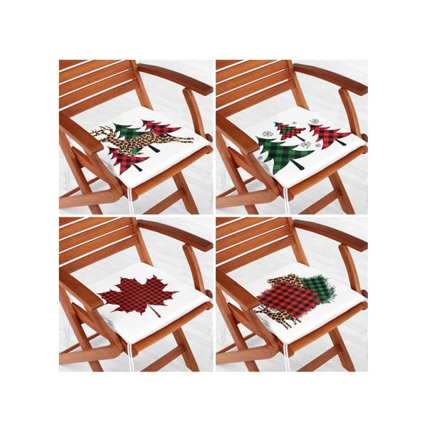 Set di cuscini per sedie a tema natalizio 4 pz 40x40 cm Tartan – Mila Home-image-1