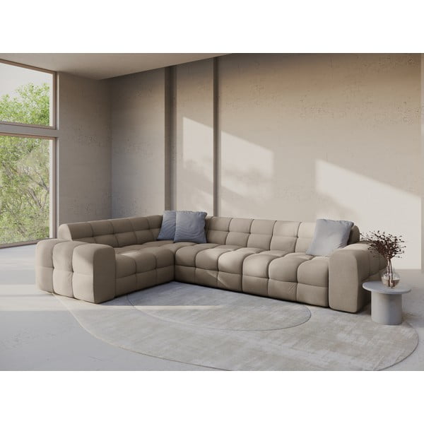 Divano angolare marrone (con penisola a sinistra/a L) Kendal – Micadoni -image-1