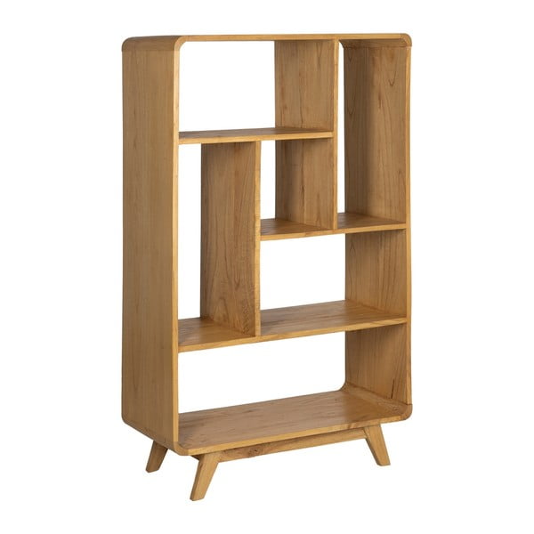 Libreria di colore naturale in legno mindi massiccio 90x150x40 cm Lysa – Ixia