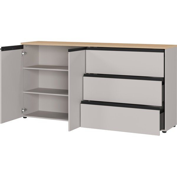 Credenza greige/colore naturale chiaro 180x91x41 cm Cormano – Germania-image-3