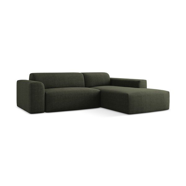Divano angolare verde (con penisola a destra/con chaise lounge) Keli – Makamii-image-2