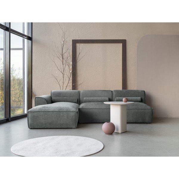 Divano angolare componibile verde (con penisola a sinistra) Flex Felix – Miuform-image-1