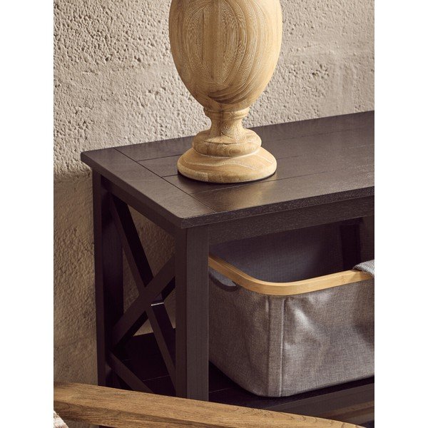 Scaffale nero in pino massiccio 120x81x40 cm Heritage – Premier Housewares-image-2