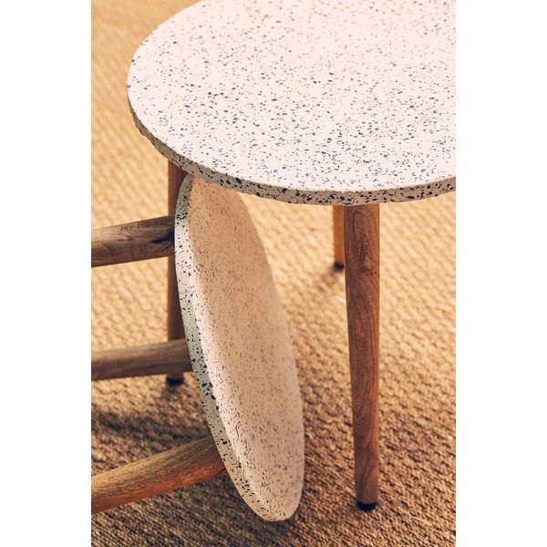 Tavolino rotondo con piano in terrazzo ø 42 cm Terrazzo - Jardin d'Ulysse-image-1