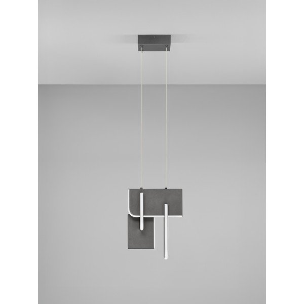 Lampadario LED grigio chiaro in metallo con intensità regolabile Totem – Nova Luce-image-4