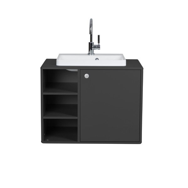 Mobile grigio scuro con lavabo senza miscelatore 80x62 cm Color Bath - Tom Tailor