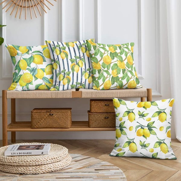 Federe in set da 4 43x43 cm Lemons - Mila Home