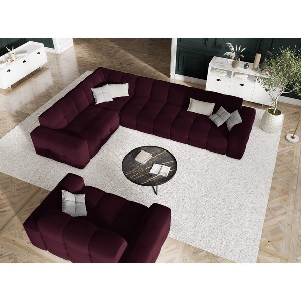 Divano in velluto bordeaux 156 cm Kendal - Micadoni Home-image-1
