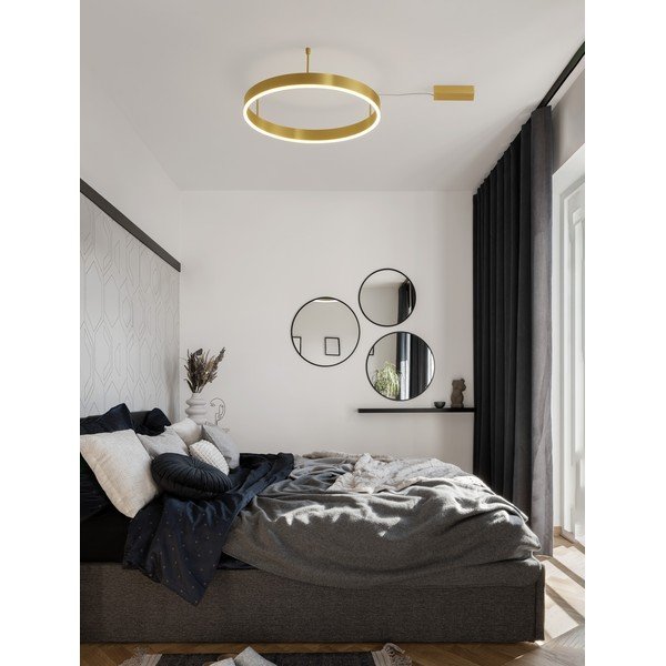 Plafoniera LED color ottone in alluminio con intensità regolabile Motif – Nova Luce-image-1