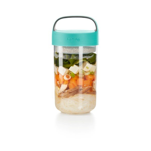 Vasetto per zuppa con coperchio turchese , 600 ml To Go - Lékué