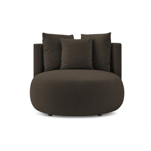 Poltrona marrone con rivestimento in velluto Cesar – Bobochic Paris-image-3