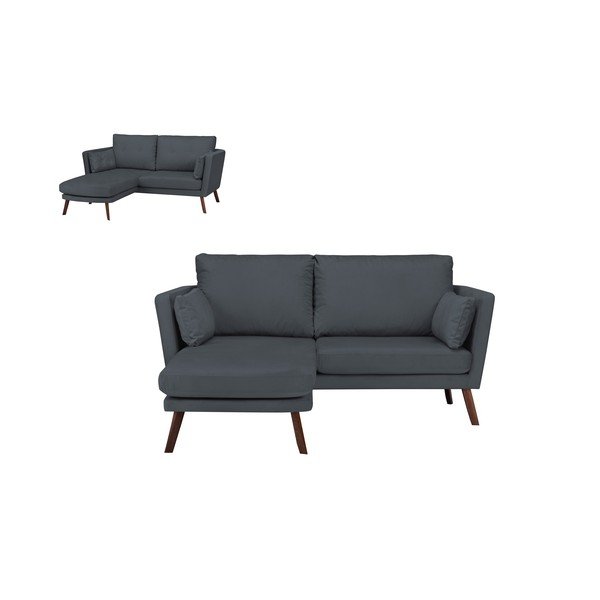 Divano grigio a tre posti Elena, con un lettino nell'angolo a sinistra - Mazzini Sofas-image-4