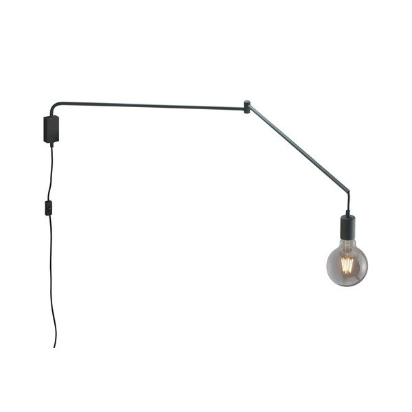 Lampada da parete nera opaca con alimentazione a corrente con struttura flessibile Line – Trio