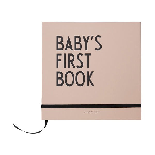 Libro di ricordi rosa per bambini Baby's First Book - Design Letters