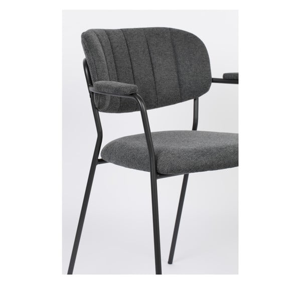 Sedie da pranzo antracite in set da 2 Jolien - White Label-image-1