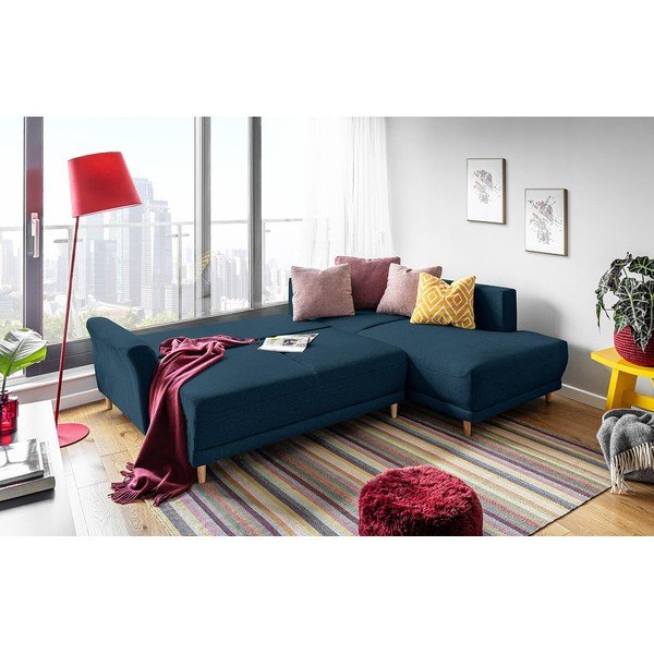Divano letto angolare blu navy, angolo destro Lovely Annie - Miuform-image-3