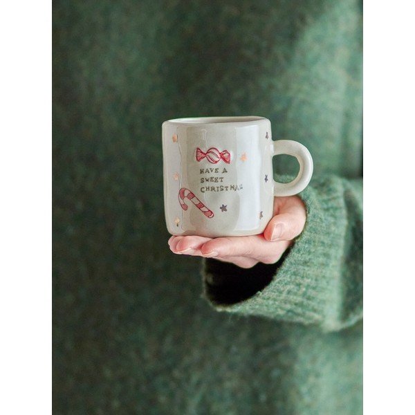 Tazzine in set color crema in gres a tema natalizio 4 pz 260 ml Christy – Bloomingville-image-3