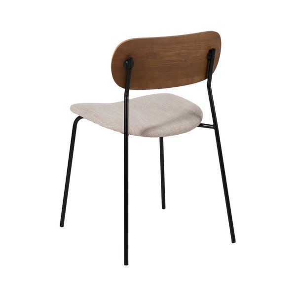 Set di 4 sedie da pranzo color crema con schienale in legno Moe - Ixia-image-3