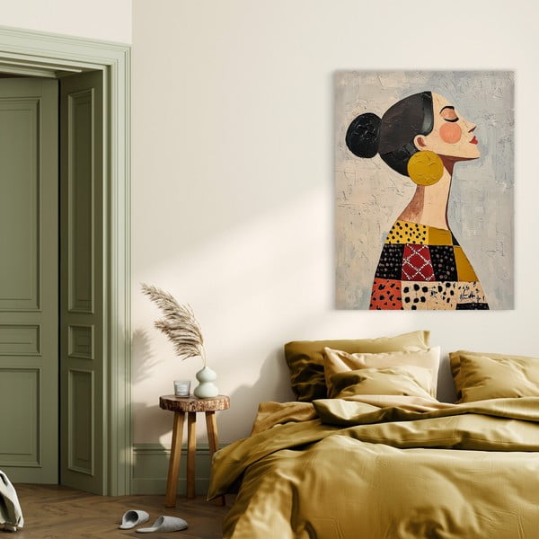 Quadro con elementi dipinti a mano 70x100 cm Mae – Styler-image-4