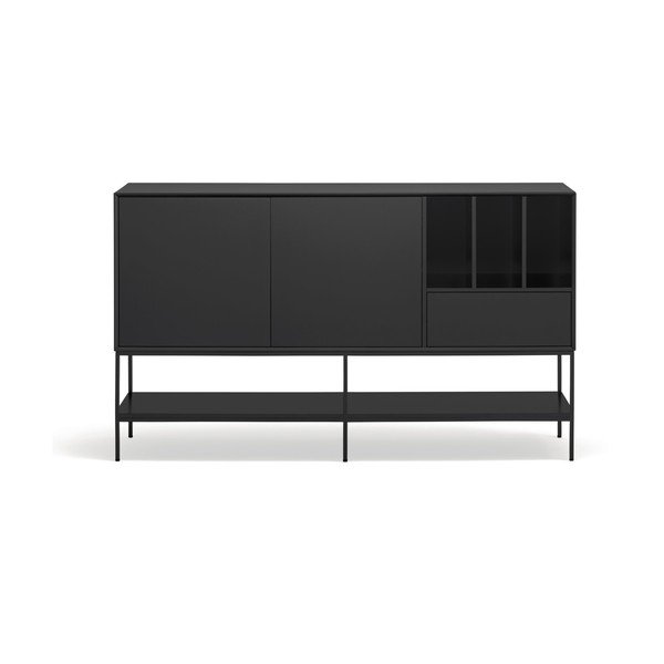 Cassettiera nera 166x98x45 cm Platt – Teulat