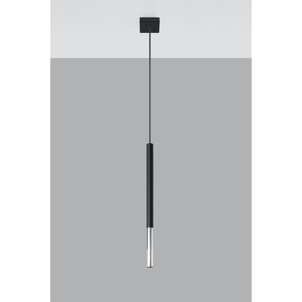 Lampadario nero/argentato in metallo Asarot – Sollux-image-2