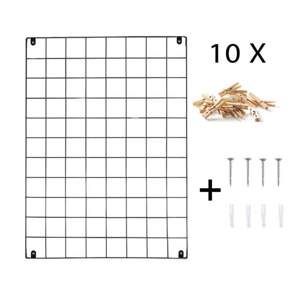 Bacheca in metallo nero, 50 x 70 cm - Evila Originals-image-3