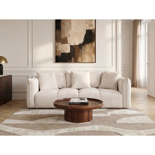 Divano bianco con rivestimento in ciniglia Harlem – Bobochic Paris-image-3