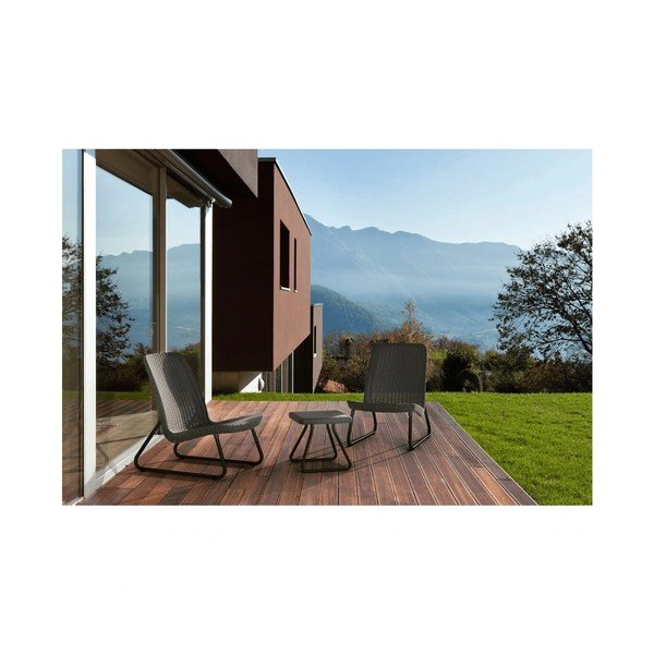 Set da giardino in rattan artificiale grigio scuro per 2 persone Rio - Keter-image-1
