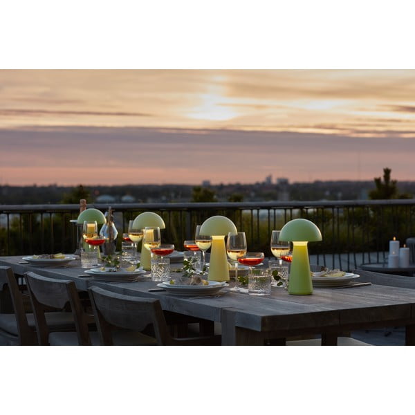 Lampada da tavolo LED gialla con telecomando (altezza totale 28 cm) Sam – Sirius-image-4