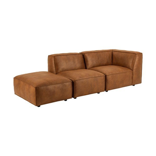 Poltrona lounge in similpelle marrone cognac (angolo sinistro) Fairfield Kentucky - Bonami Selection-image-3