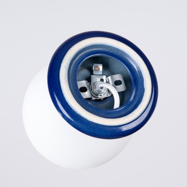 Plafoniera blu in ceramica con paralume in vetro ø 12 cm Farsa – Sollux-image-4