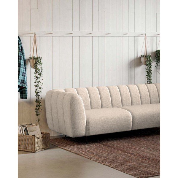 Divano angolare beige (con penisola a destra/a L) Shel – Ghado-image-4