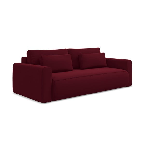 Divano burgundy allungabile/con contenitore con rivestimento in velluto 238 cm Kapua – Makamii-image-1