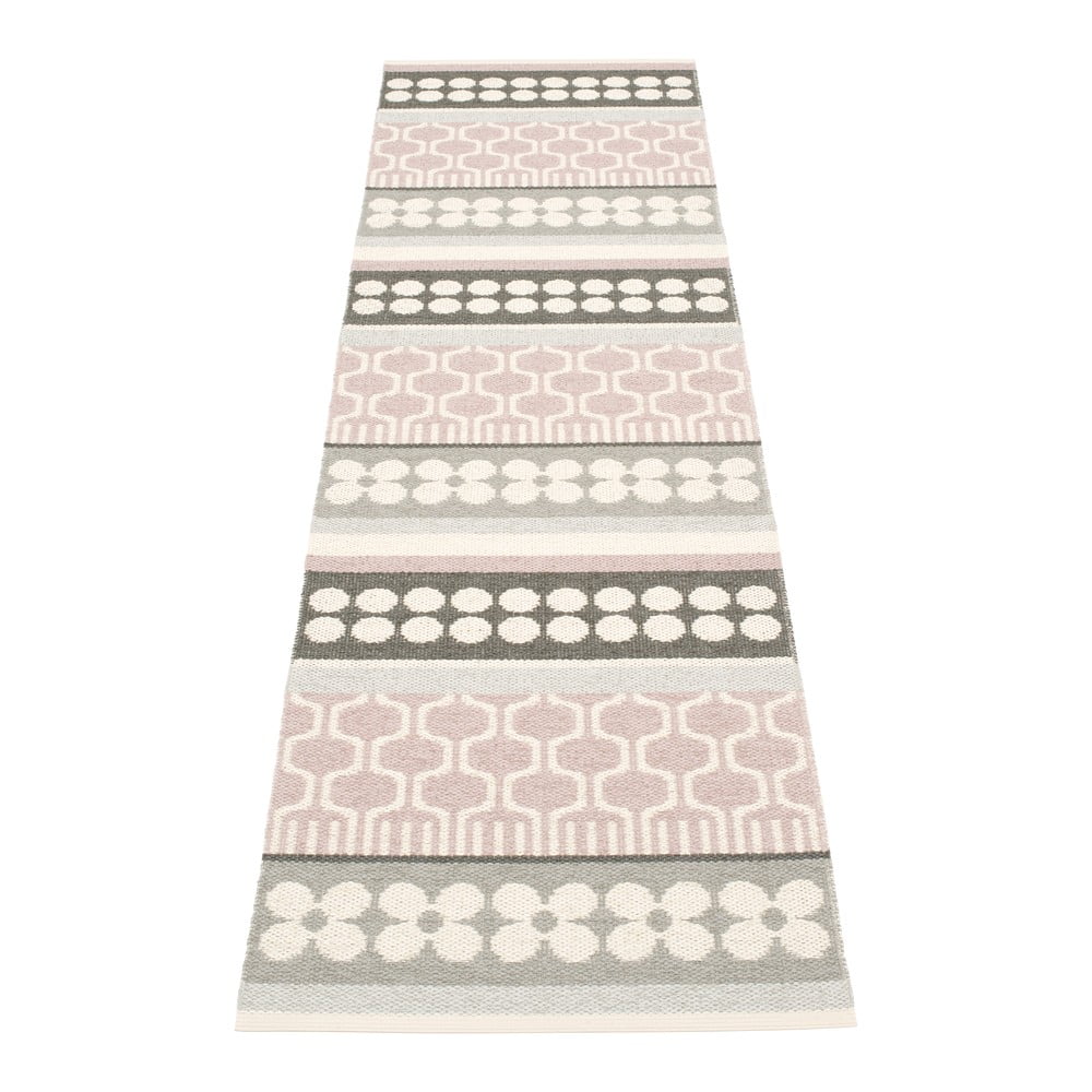 Passatoia da interno/esterno rosa chiaro/grigia 70x270 cm Asta Pale Rose – Pappelina | Tappeti per esterni