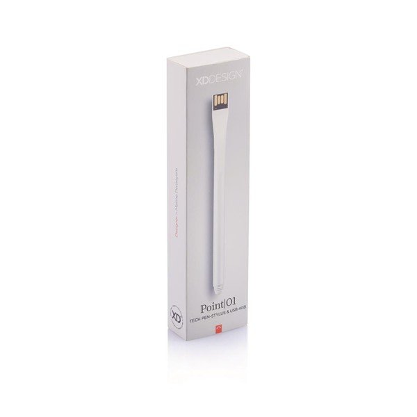 Stylus s USB diskem Point 4GB, bílý-image-1