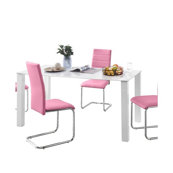 Set di tavolo e 4 sedie rosa Naral - Støraa-image-1