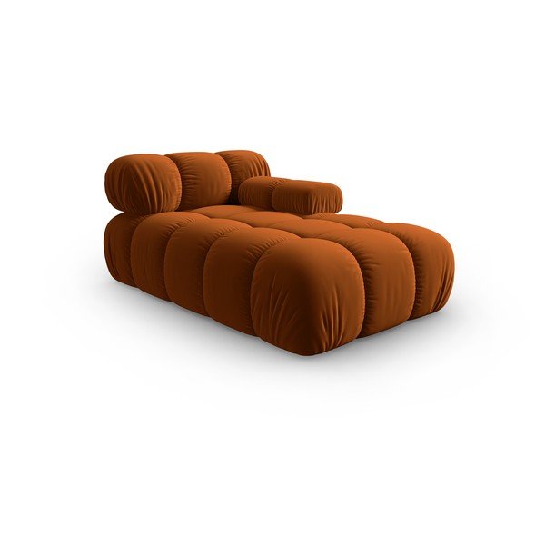 Sedia a sdraio in velluto arancione (angolo destro) Bellis - Micadoni Home-image-3
