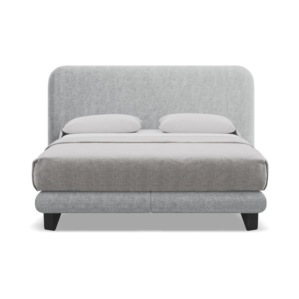 Letto boxspring grigio chiaro 160x200 cm Ilima - Makamii-image-2