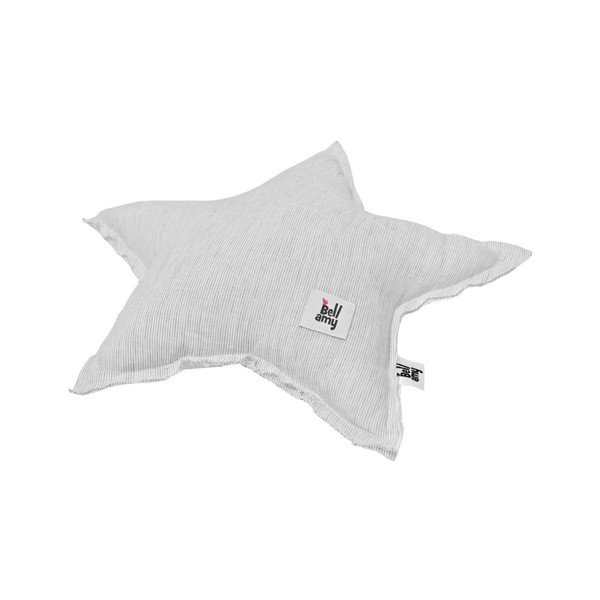 Cuscino di lino grigio a forma di stella per bambini Stripes - BELLAMY-image-2