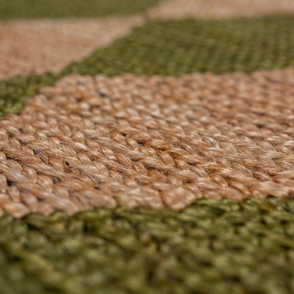 Tappeto verde/di colore naturale in misto iuta tessuto a mano 120x170 cm Effie Diamond – Flair Rugs-image-2