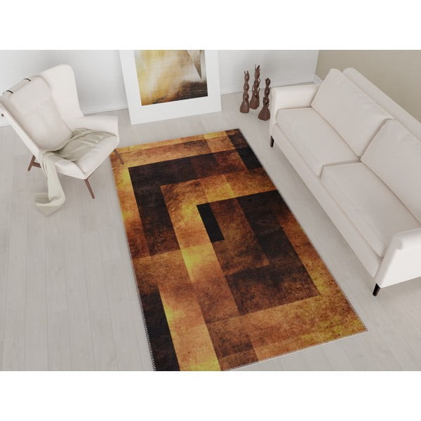 Tappeto lavabile arancione 80x150 cm - Vitaus-image-1